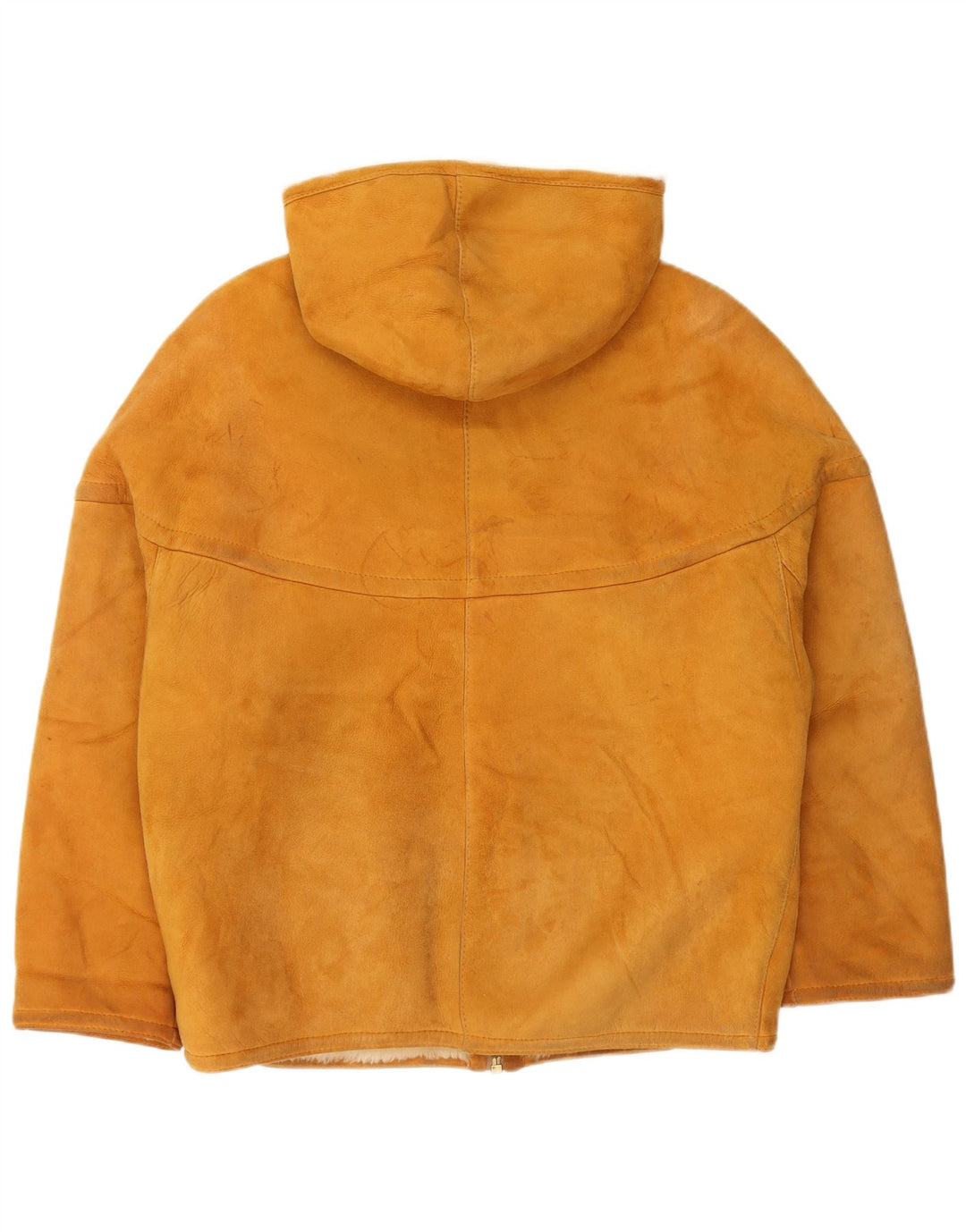 Jaqueta feminina vintage com capuz Shearling EU 44 XL Bege Shearling