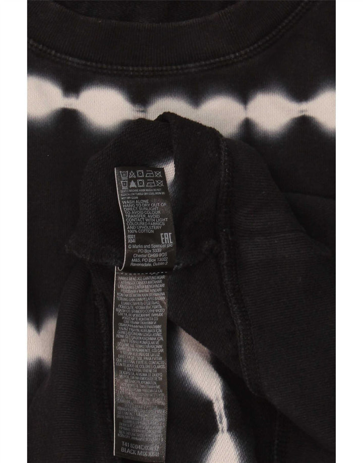 Suéter oversized feminino Marks & Spencer Reino Unido 18 XL preto tie-dye