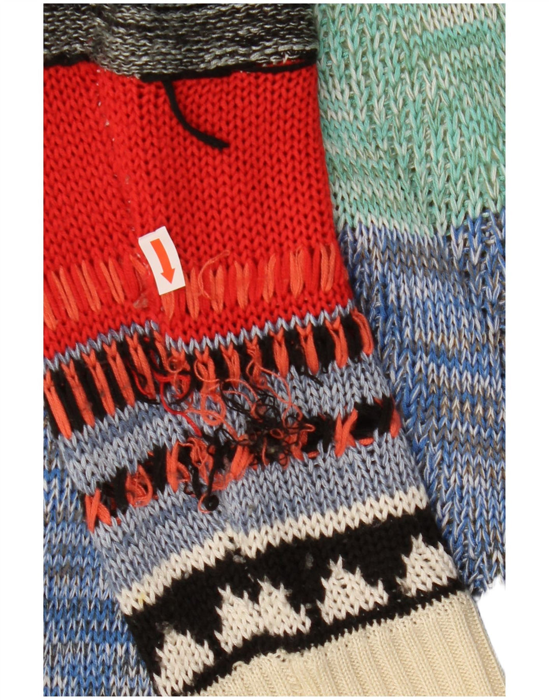 Suéter cardigã feminino DESIGUAL Reino Unido 16 grandes retalhos multicoloridos