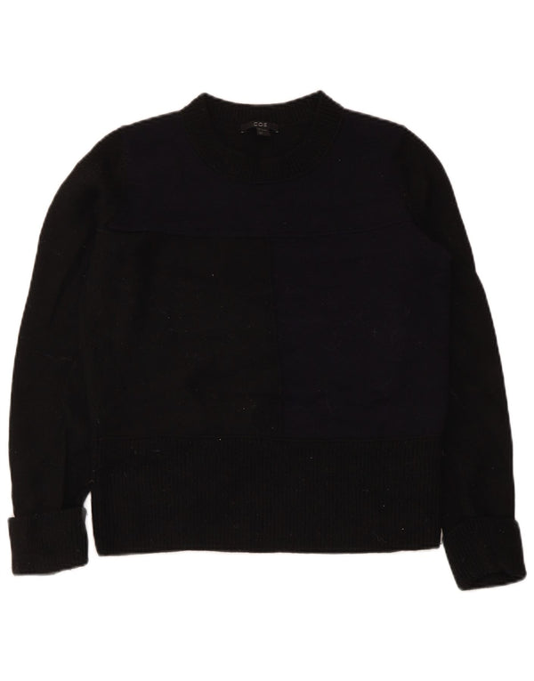 Suéter feminino Cos com gola redonda UK 10 lã preta pequena