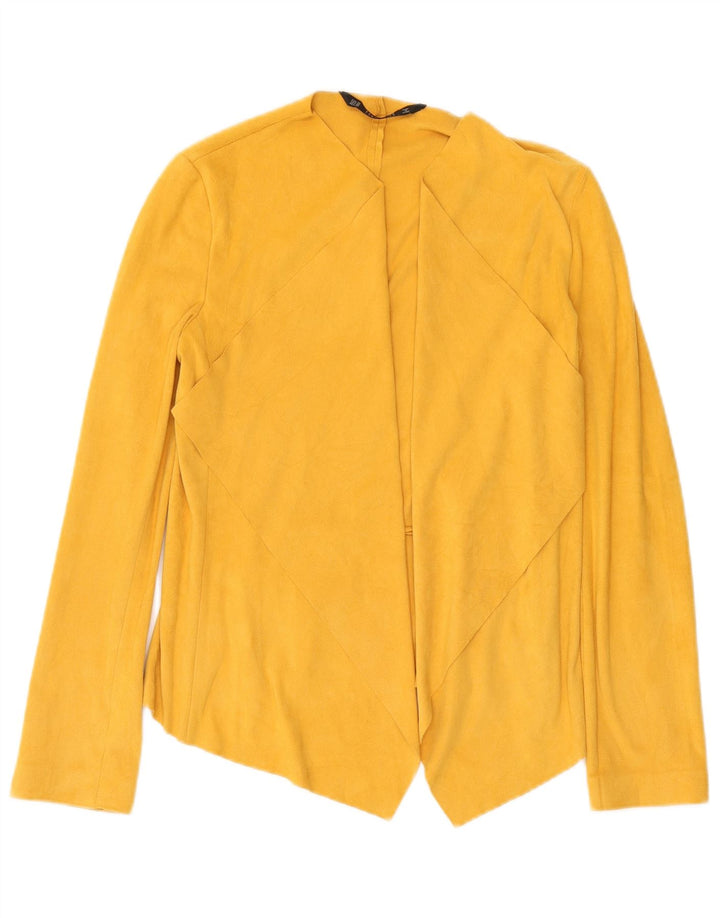 Zara Womens Oversized Open Blazer Jacket Reino Unido 6 XS Amarelo Poliéster