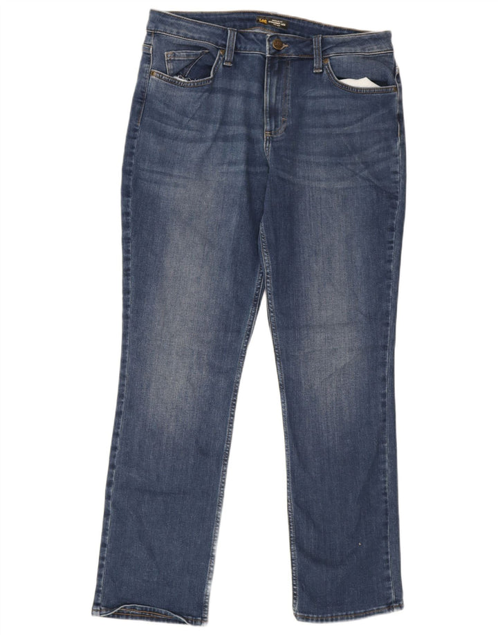 Lee Womens Mid Rise Regular Straight Jeans W31 L31 Azul Algodão