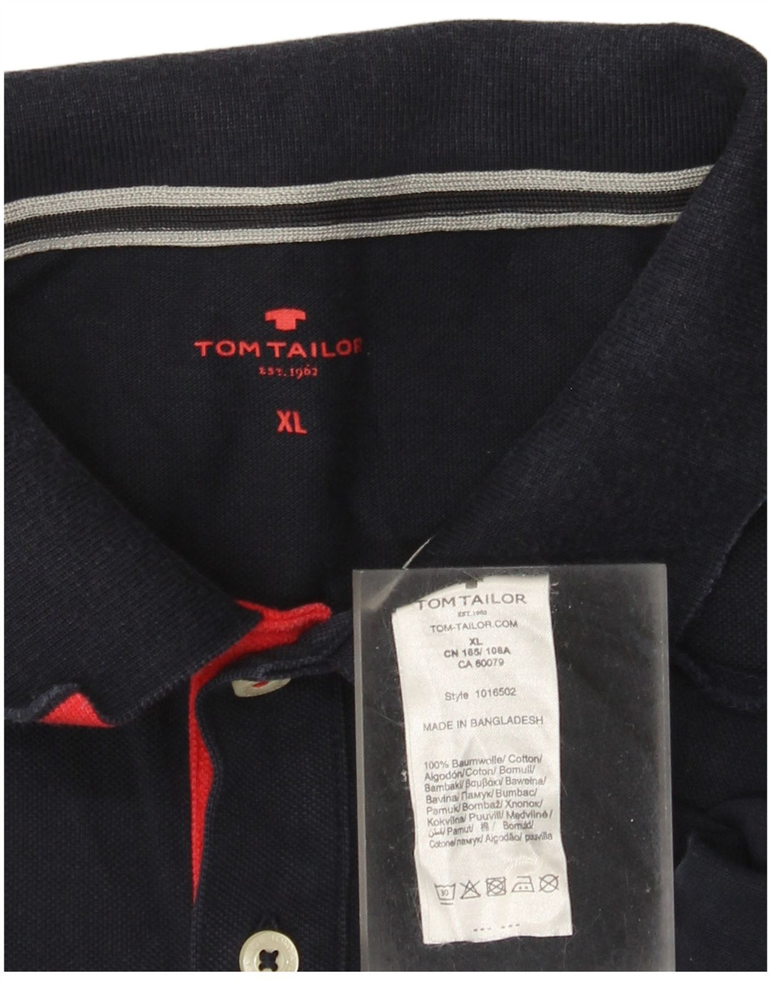 Camisa polo masculina Tom Tailor XL azul marinho algodão