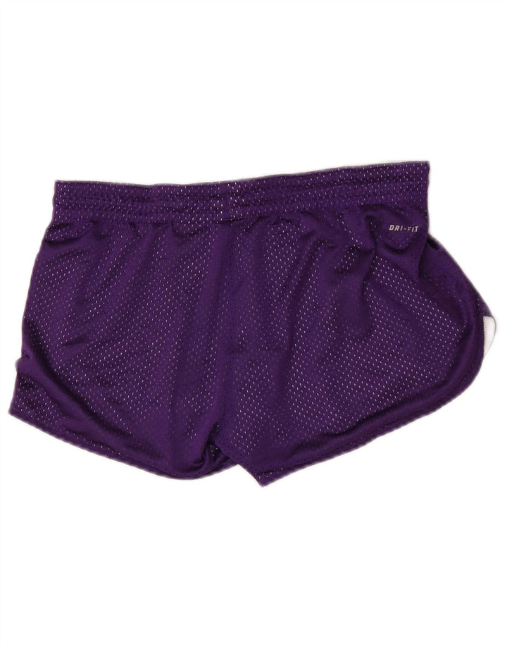 Shorts esportivos femininos Nike Dri Fit US 4/6 pequeno roxo poliéster