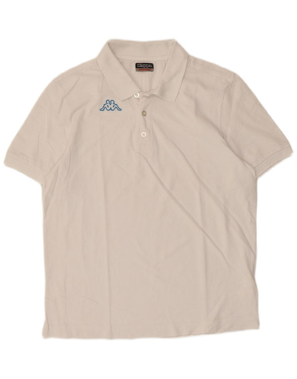 Kappa Mens Polo Shirt Medium White Cotton