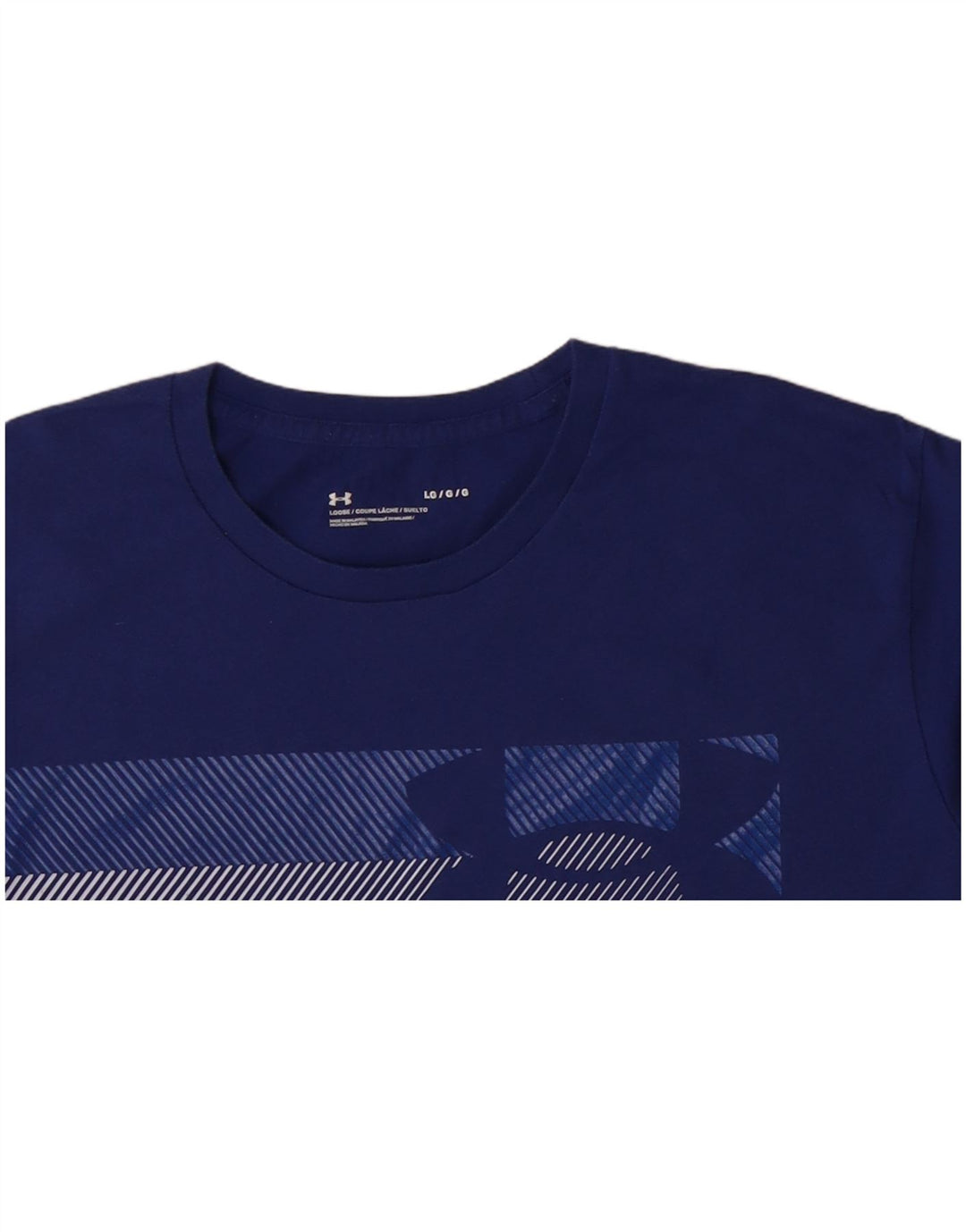 Camiseta gráfica masculina UNDER ARMOUR grande algodão azul