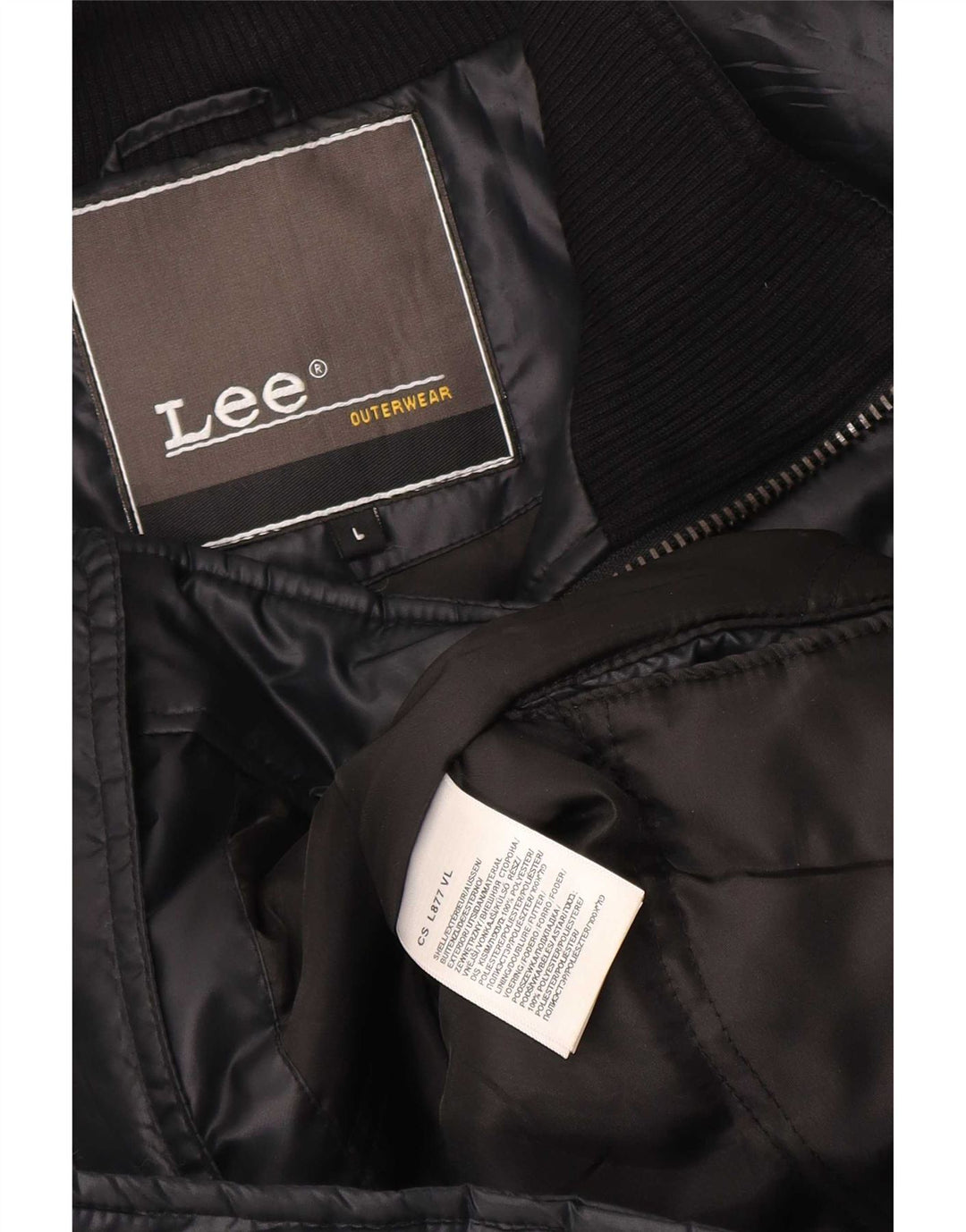 Jaqueta acolchoada masculina Lee UK 40 grande poliéster preto