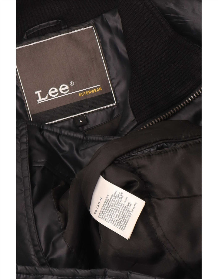Jaqueta acolchoada masculina Lee UK 40 grande poliéster preto