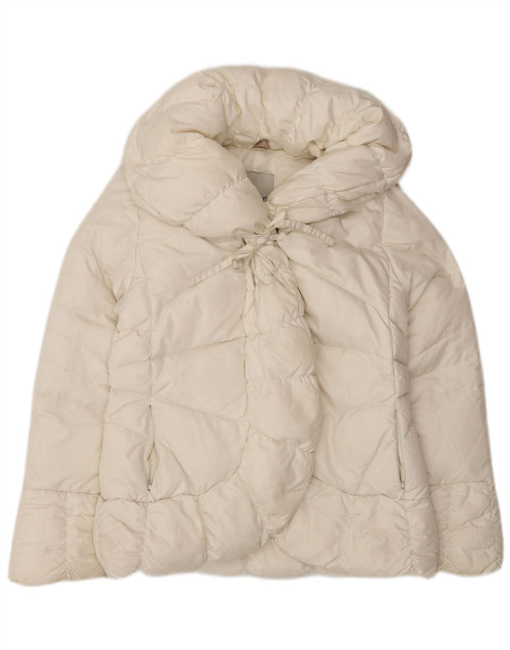 Jaqueta acolchoada Moncler para meninas 9-10 anos nylon branco