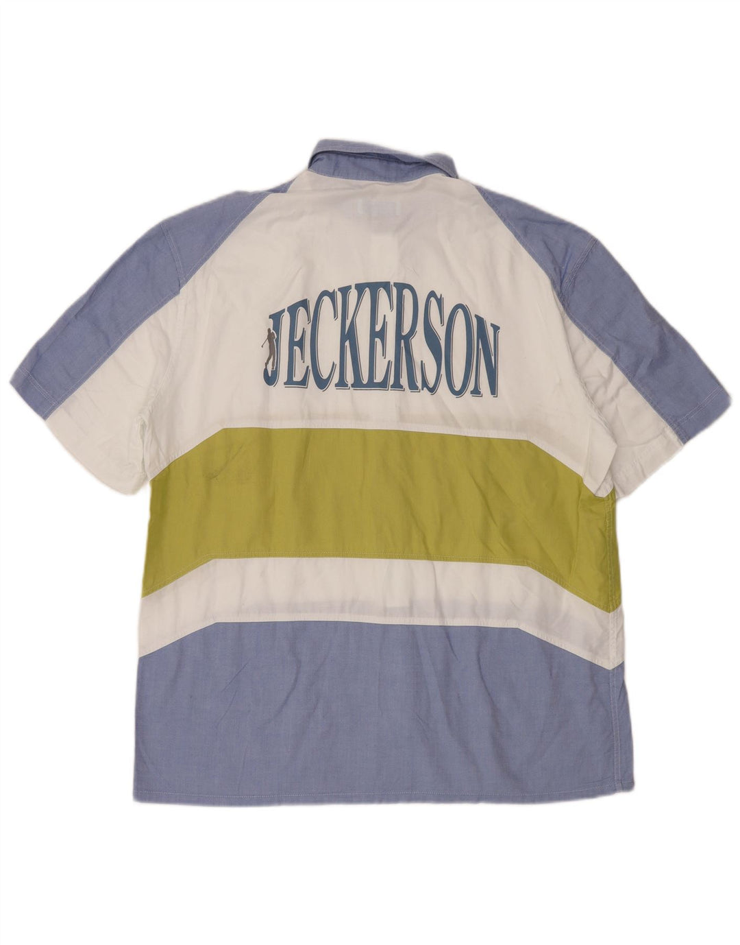 JECKERSON Camisa masculina gráfica de manga curta XL azul colorblock