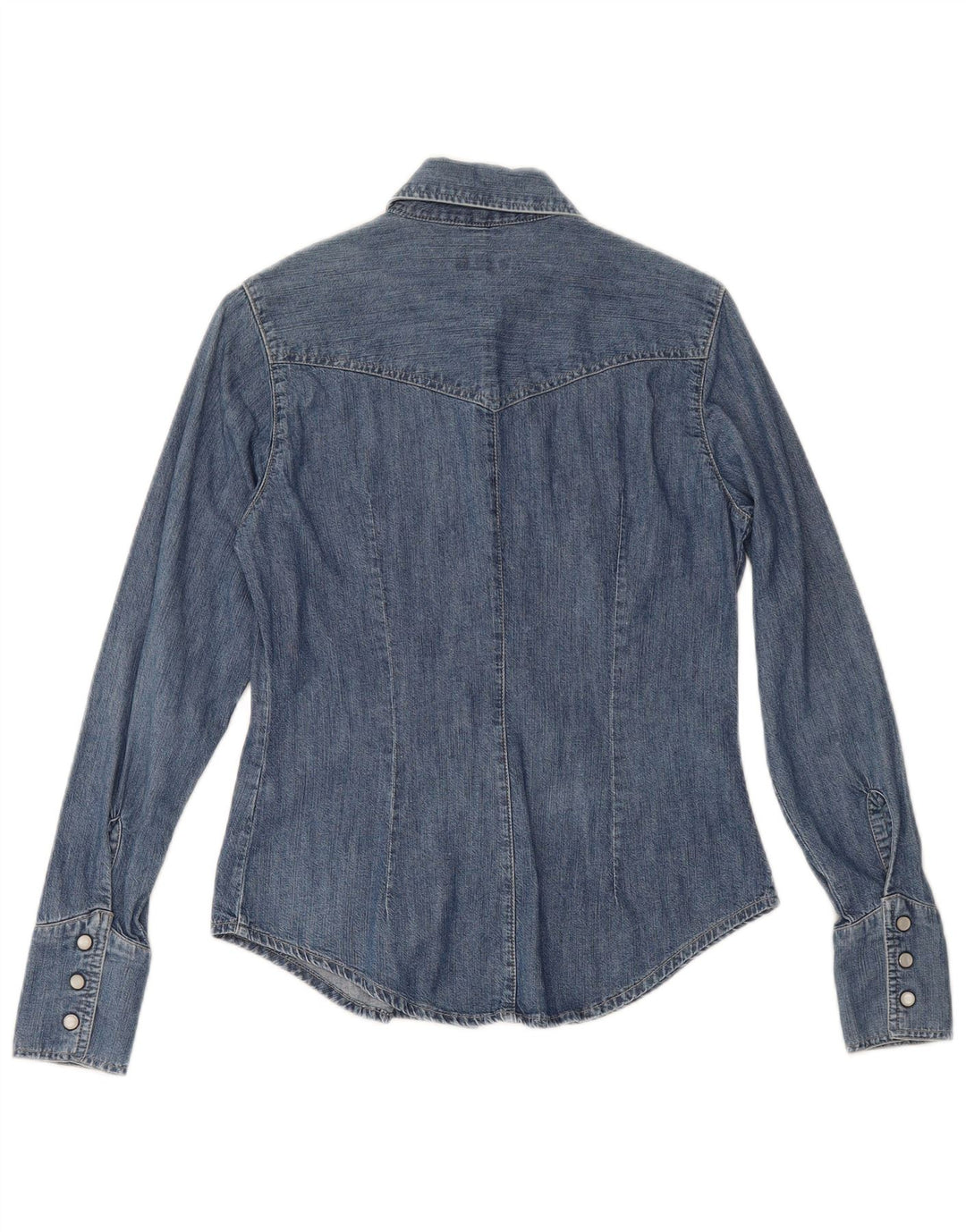 Camisa jeans feminina CARRERA Reino Unido 10 algodão azul pequeno