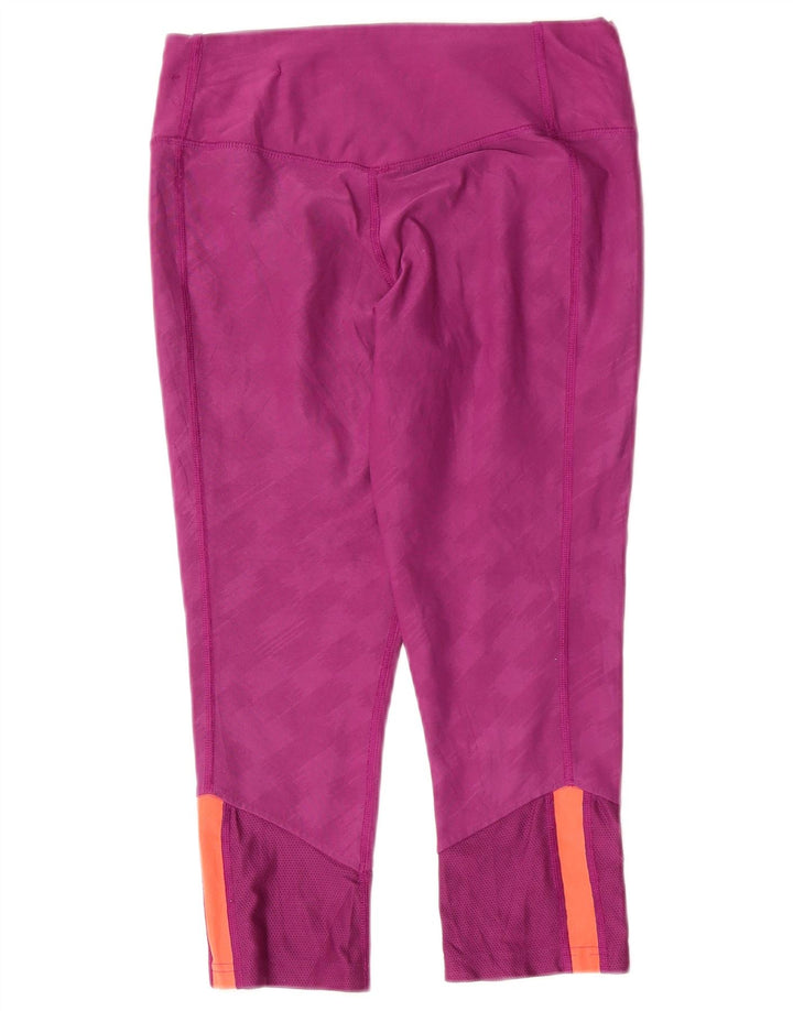 Nike Womens Capri Leggings UK 10 Pequeno Roxo Geométrico Poliéster