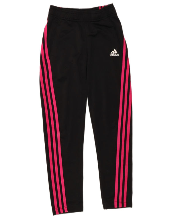 Calças de treino Adidas meninas 9-10 anos poliéster listrado preto