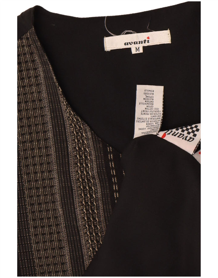 Colete masculino Avanti de algodão listrado preto médio