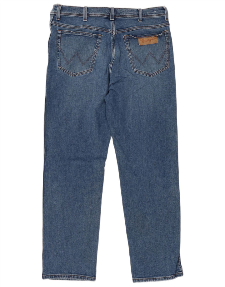 Wrangler Masculino Texas Straight Jeans W36 L32 Azul Algodão