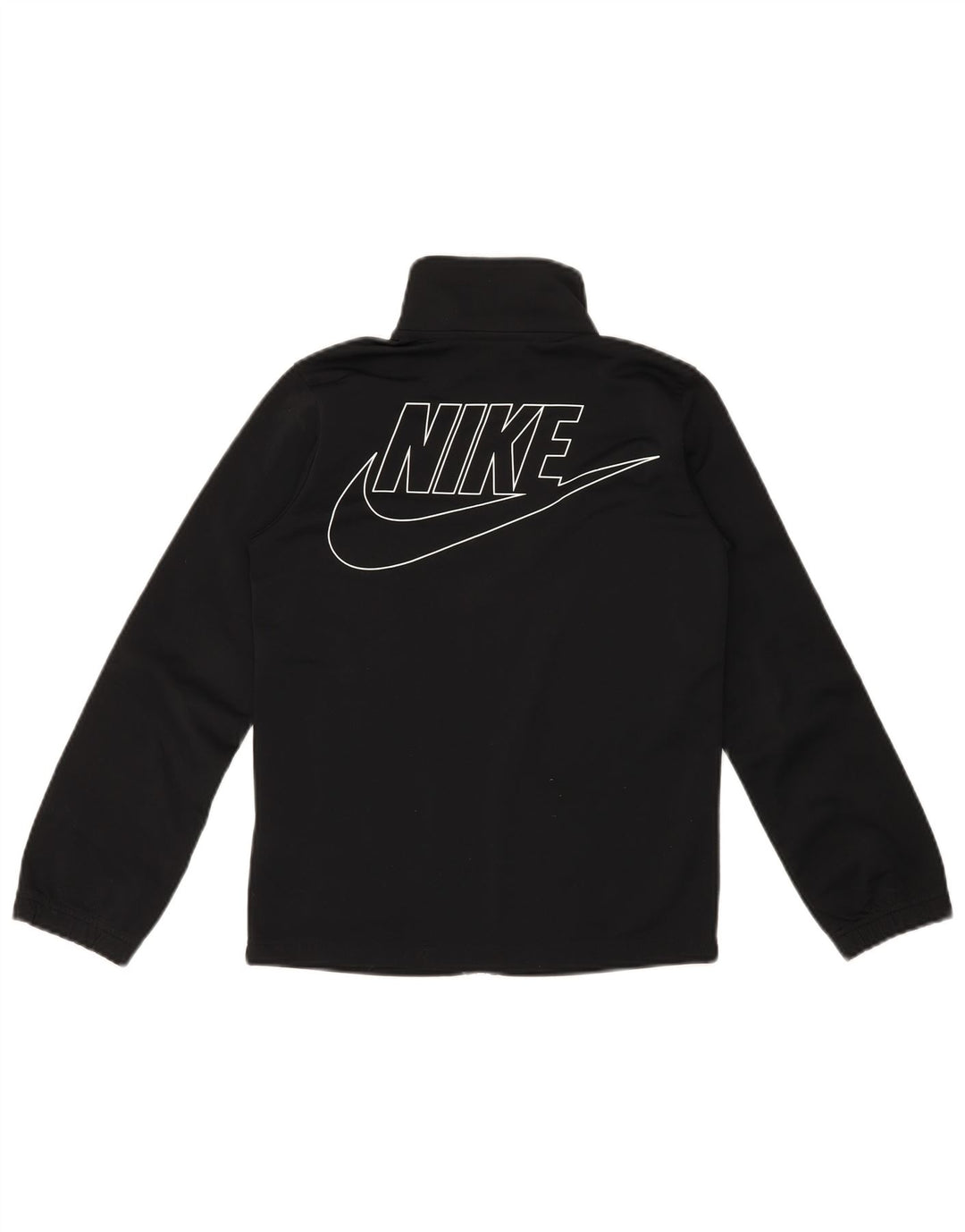 NIKE Boys Standard Graphic Tracksuit Top Jacket 10-11 Years Medium Black
