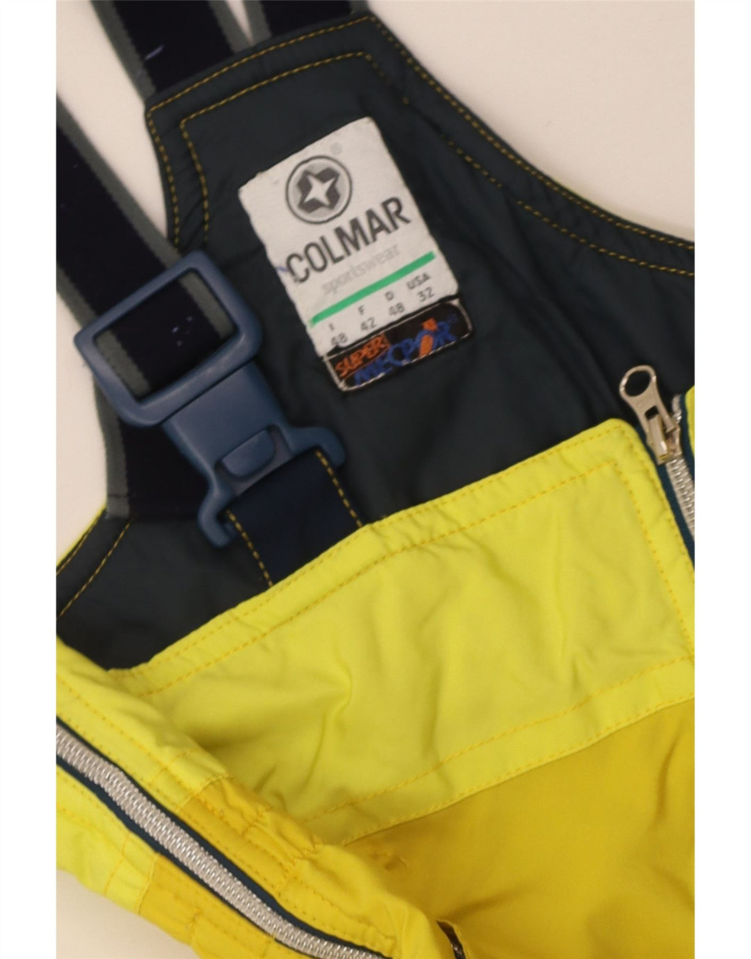 Colmar Mens Dungarees Ski Calças IT 48 Medium Yellow Colourblock