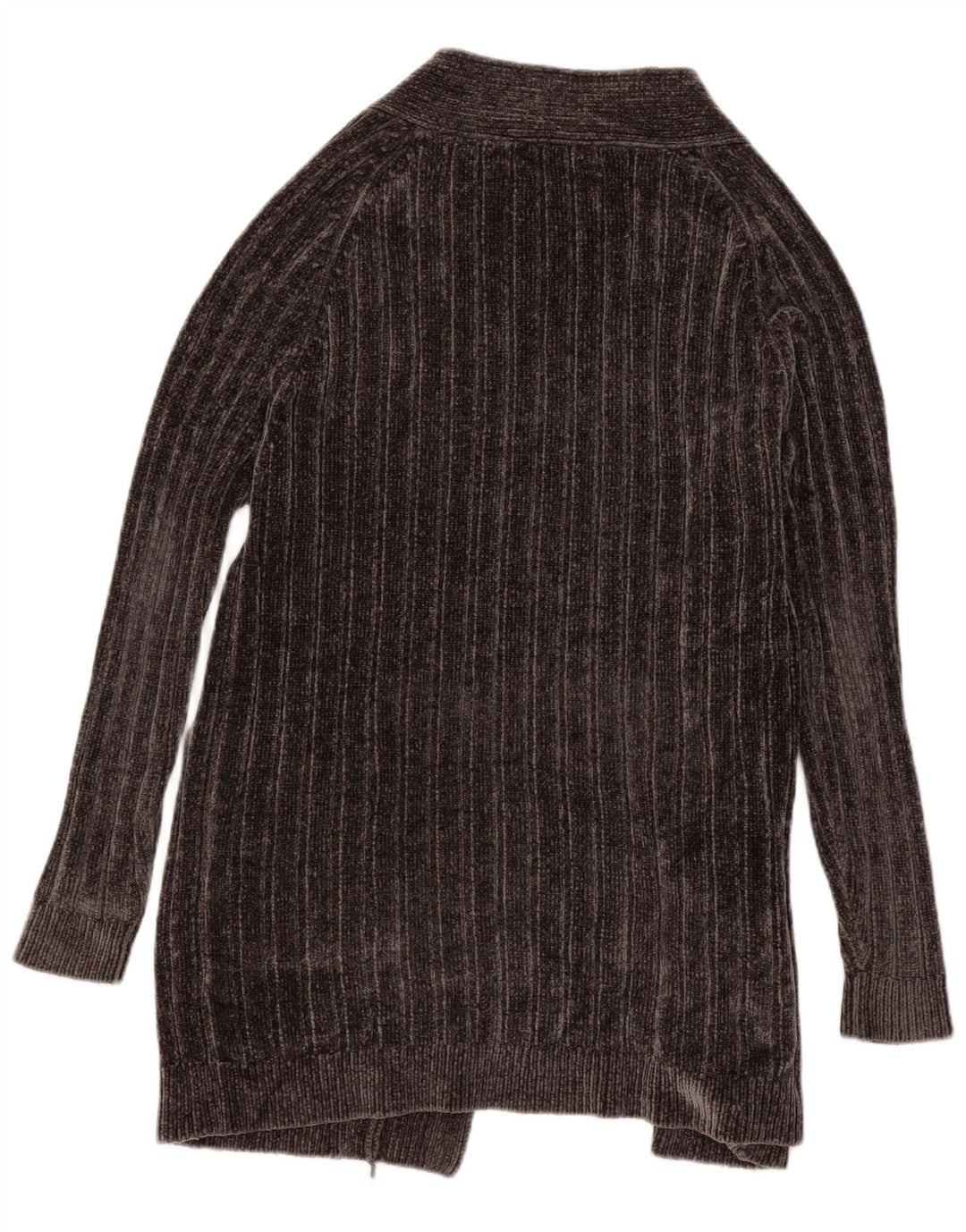 Zara Suéter cardigã feminino oversized com palangre de veludo Reino Unido 10 pequeno cinza