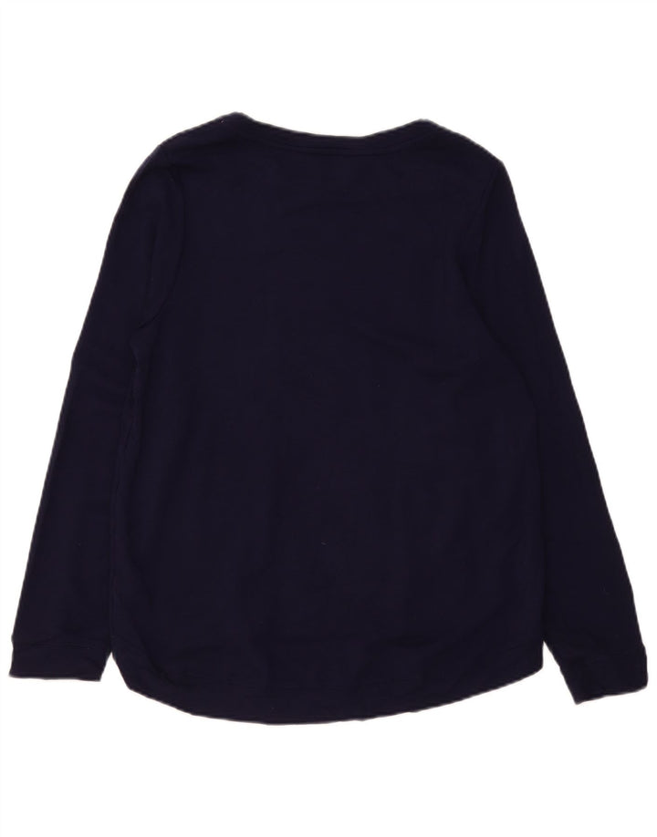 Suéter feminino Oasis com estampa oversized Reino Unido 10 pequeno azul marinho