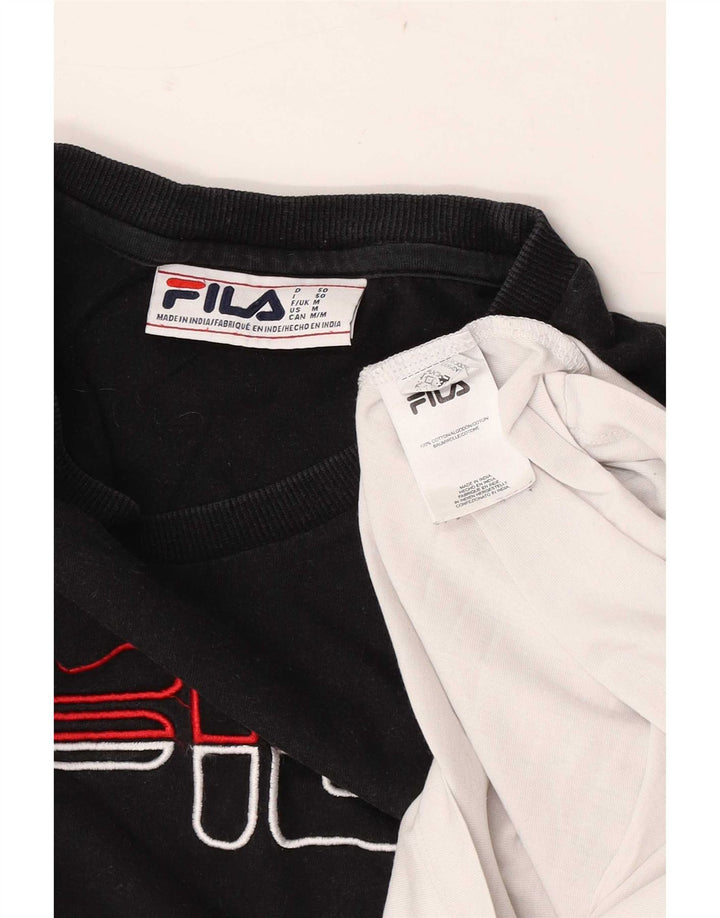 Camiseta masculina Fila Graphic Top médio preto colorblock algodão