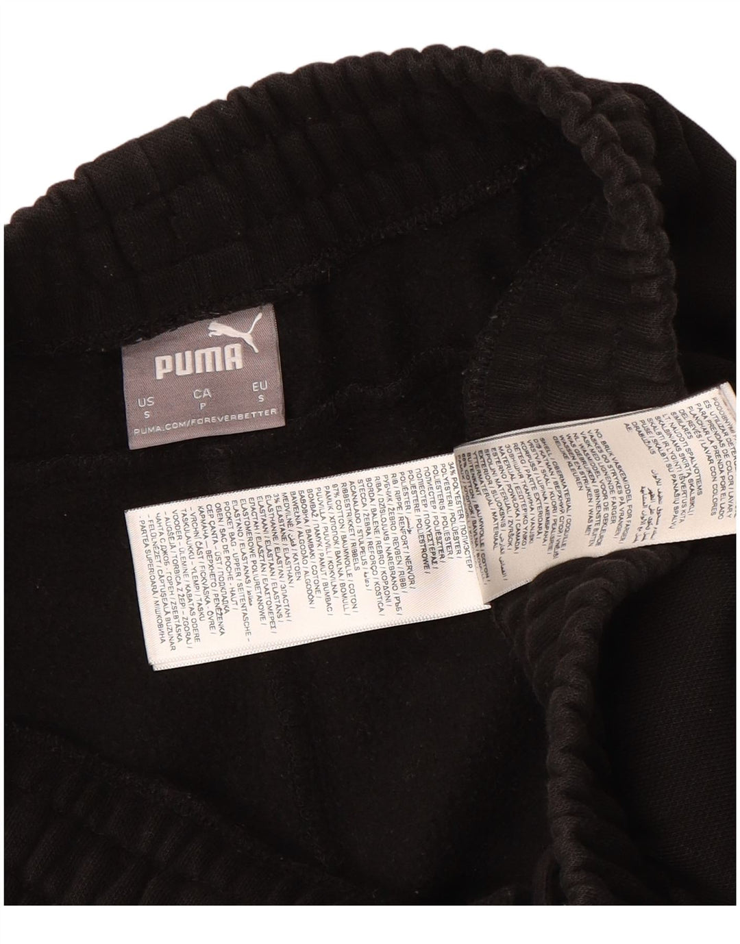 Calça de treino masculina Puma Joggers pequeno algodão preto