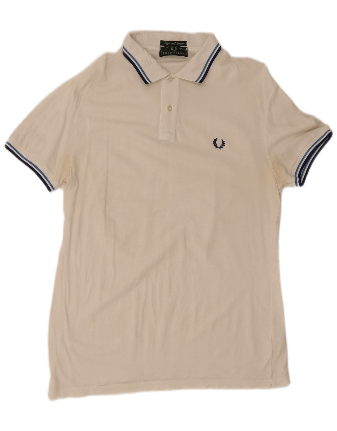 Camisa polo masculina Fred Perry de algodão branco médio