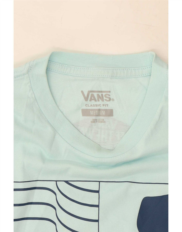 Vans Mens Classic Fit Graphic Top Manga Longa Médio Algodão Turquesa