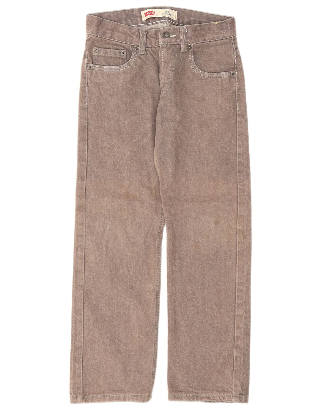 Calça jeans feminina Levi's 505 Regular Straight W25 L25 cinza algodão
