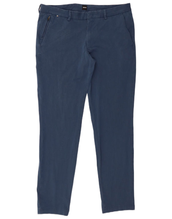 Calça Chino Slim Masculina Hugo Boss W36 L31 Algodão Azul