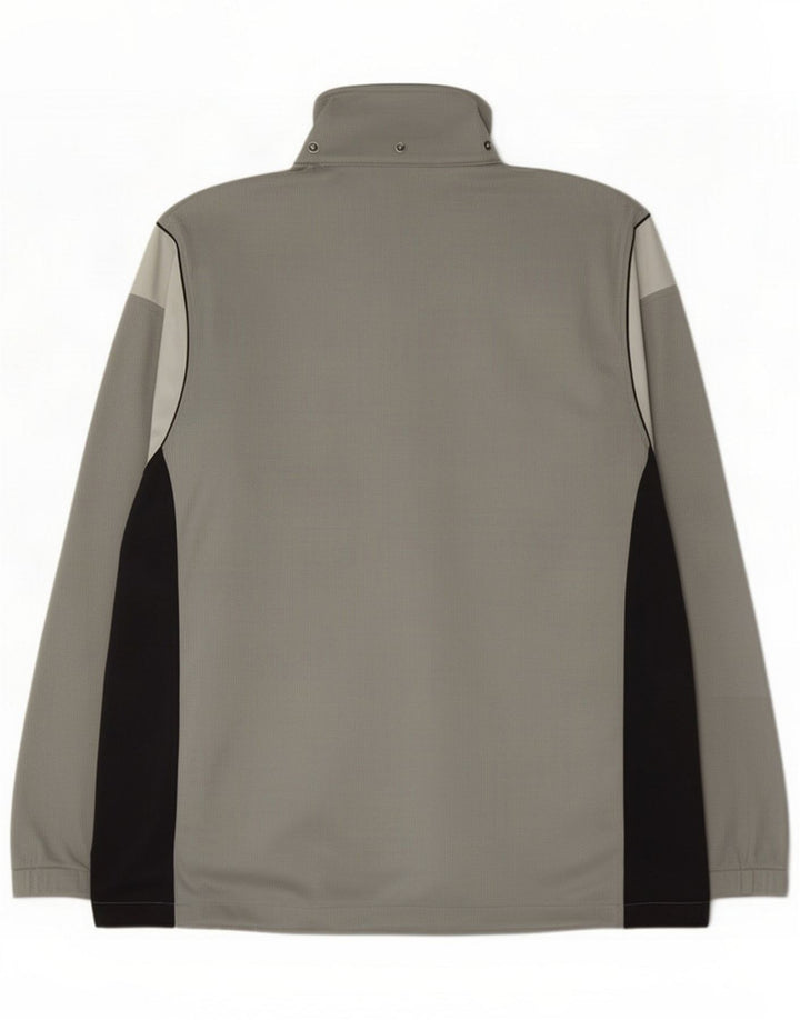 Asics Mens Tracksuit Top Jacket Large Gray Colourblock