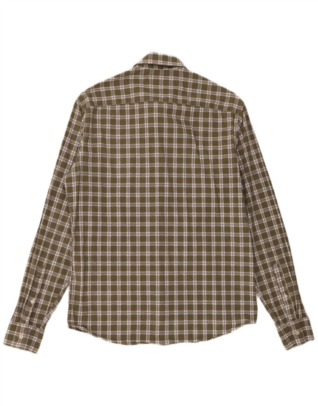 Camisa masculina MICHAEL KORS Slim Fit médio cáqui xadrez algodão