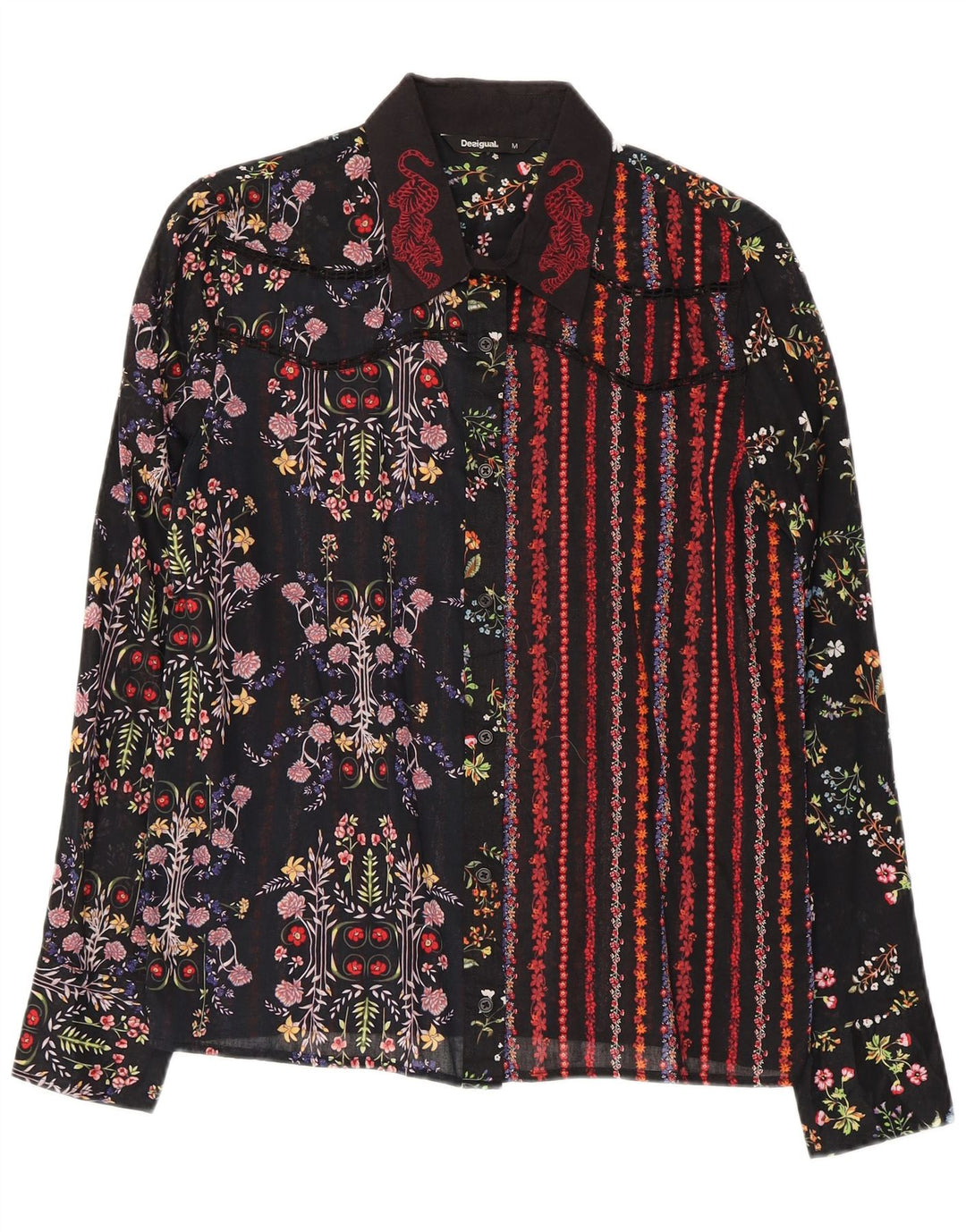 Camisa Desigual Mulher UK 14 Médio Multicolorido Floral