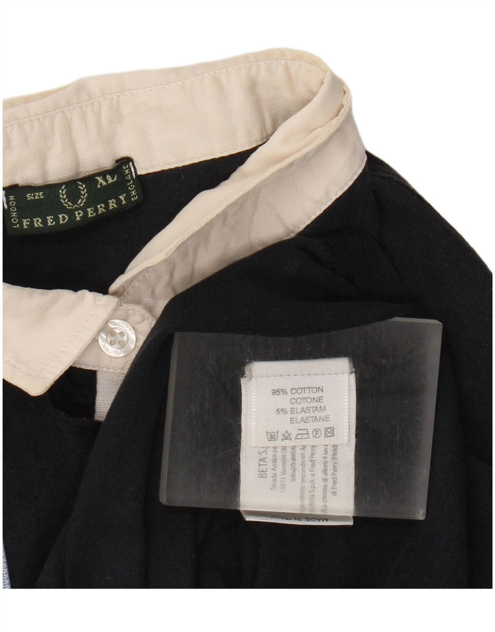 Camisa pólo feminina Fred Perry XL algodão azul marinho