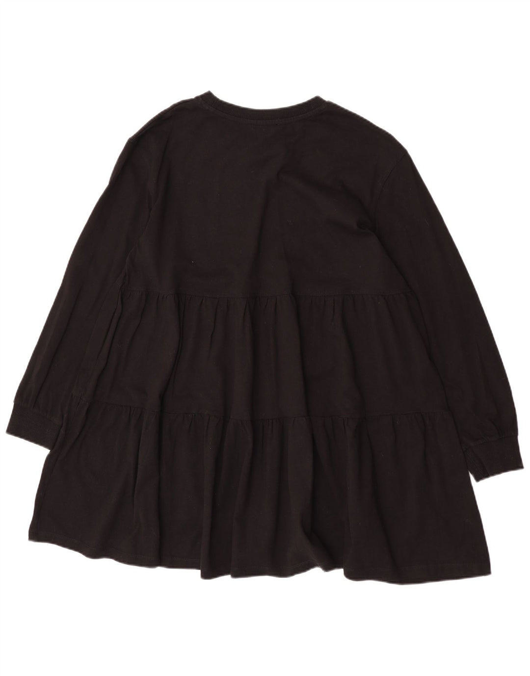Vestido feminino Zara de manga comprida em camadas UK 14 médio preto