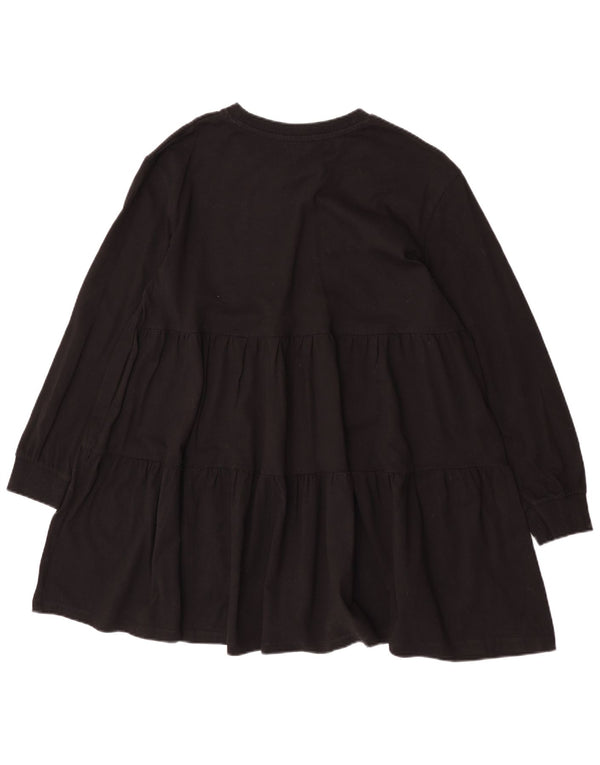 Vestido feminino Zara de manga comprida em camadas UK 14 médio preto