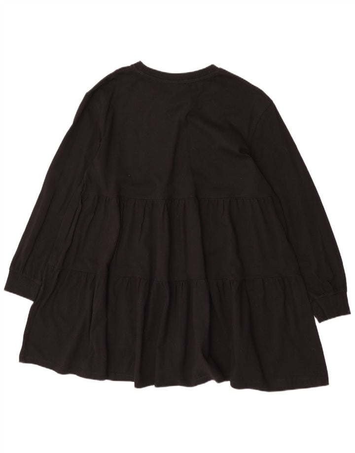 Vestido feminino Zara de manga comprida em camadas UK 14 médio preto