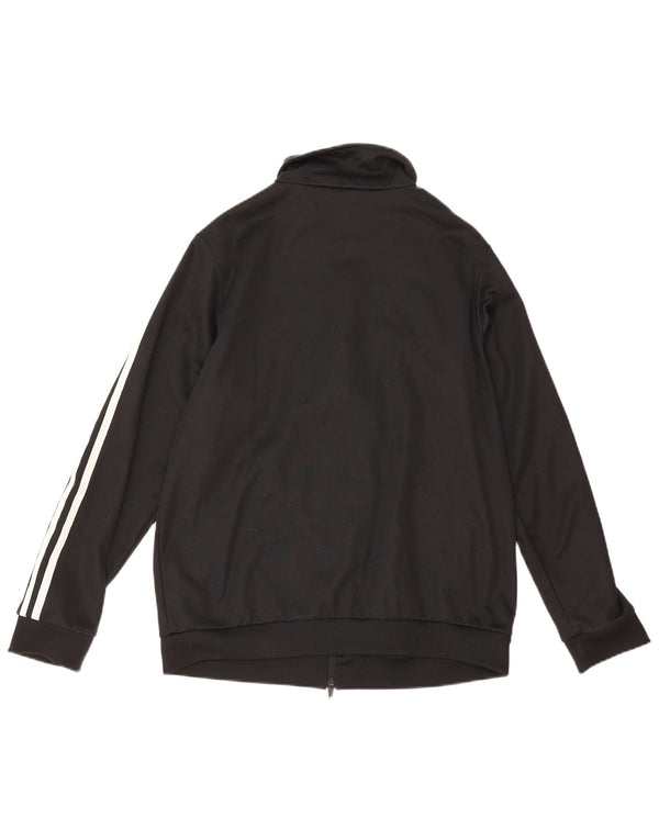 Adidas Womens Tracksuit Top Jacket UK 12 Médio Algodão Preto