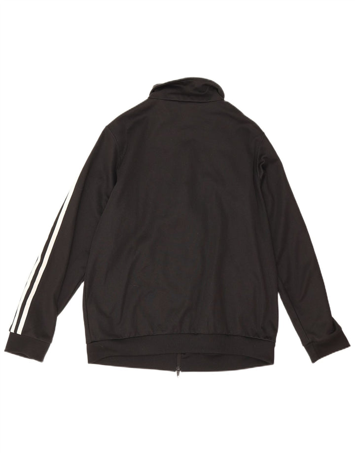 Adidas Womens Tracksuit Top Jacket UK 12 Médio Algodão Preto