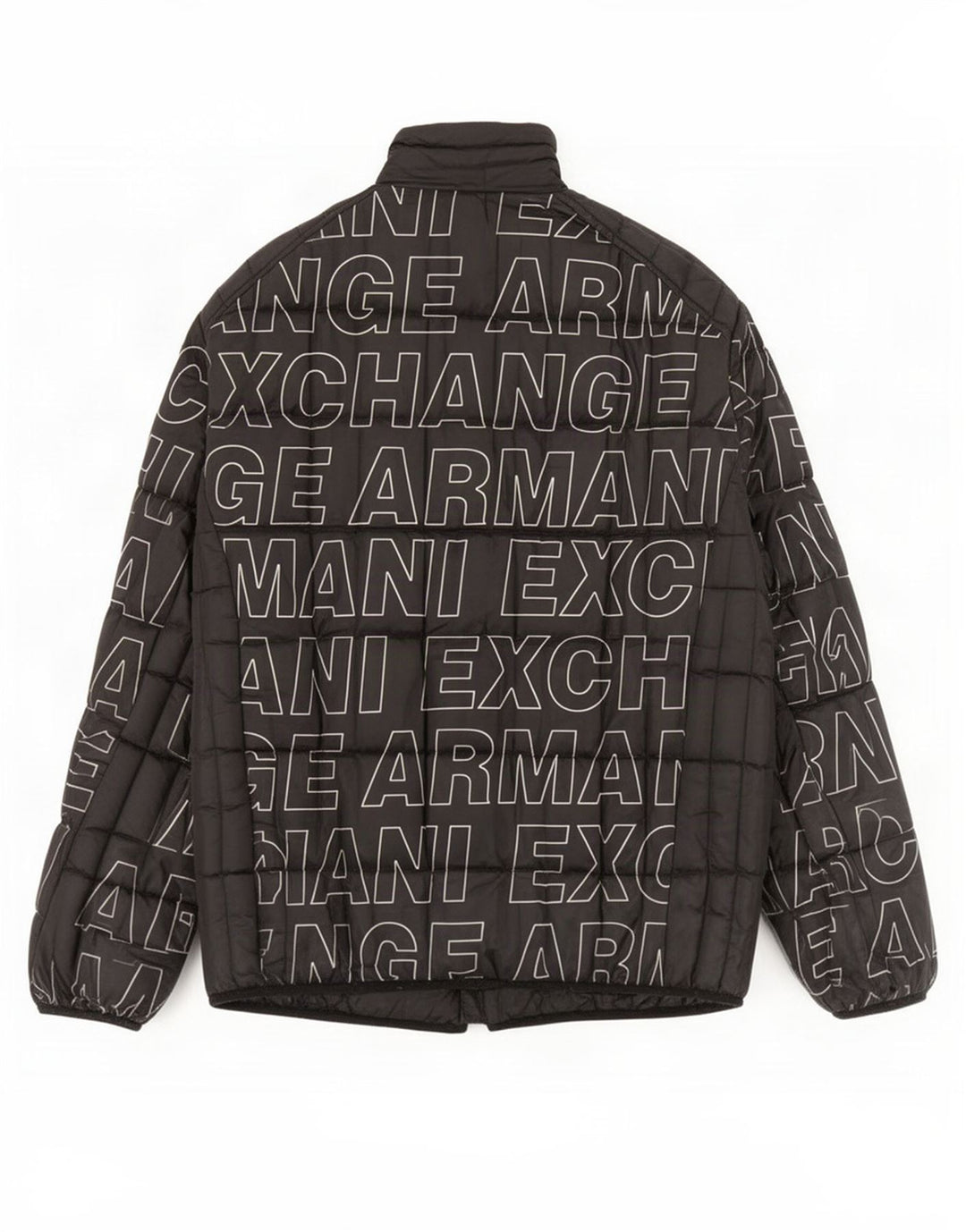 Jaqueta masculina acolchoada gráfica Armani Exchange UK 40 grande preta