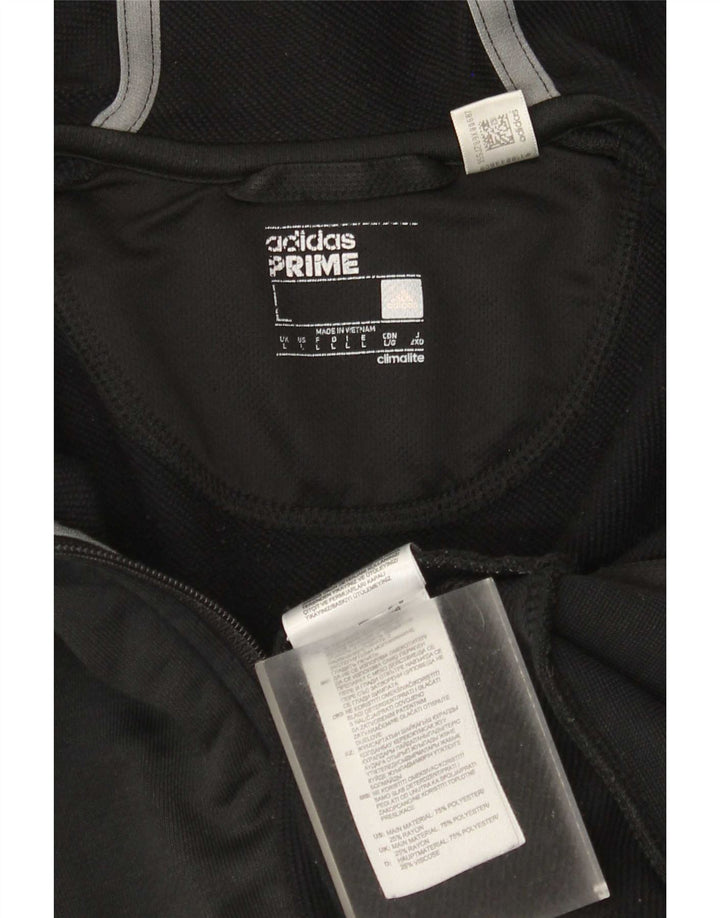 Suéter masculino Adidas Climalite Graphic Zip com capuz grande poliéster preto