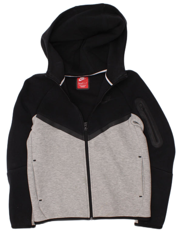 Suéter Nike Boys Zip com capuz 10-11 anos cinza médio algodão colorblock