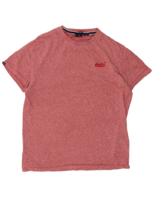 Camiseta masculina Superdry Top XL algodão manchado vermelho