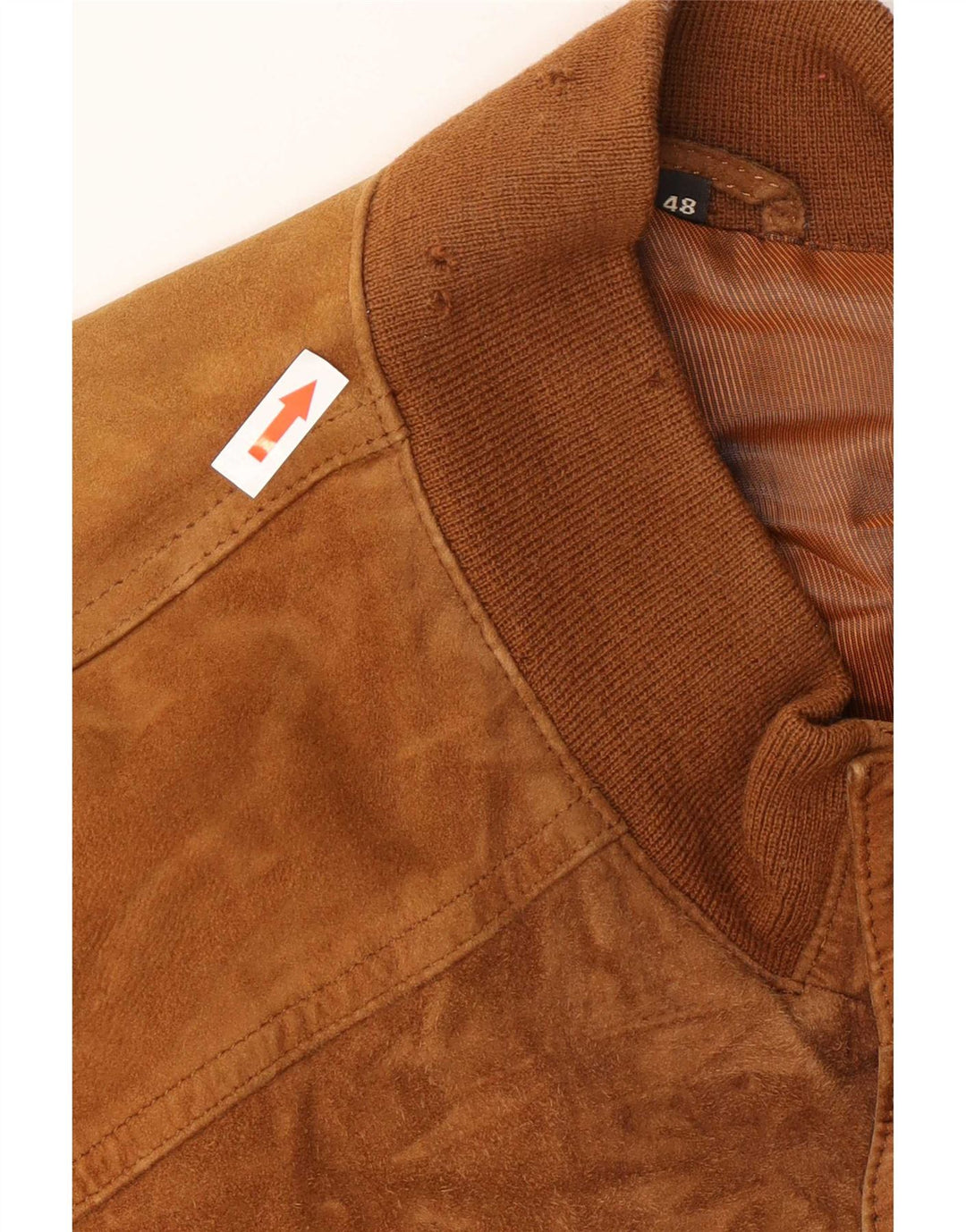 Jaqueta bomber masculina vintage IT 48 couro bege médio