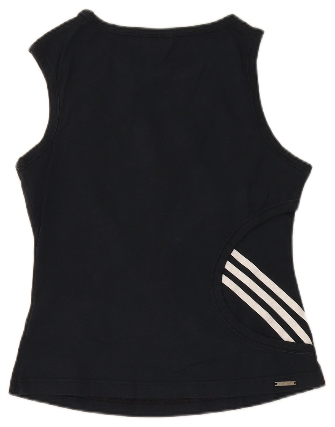 Adidas Womens Vest Top UK 10 Pequeno Algodão Preto