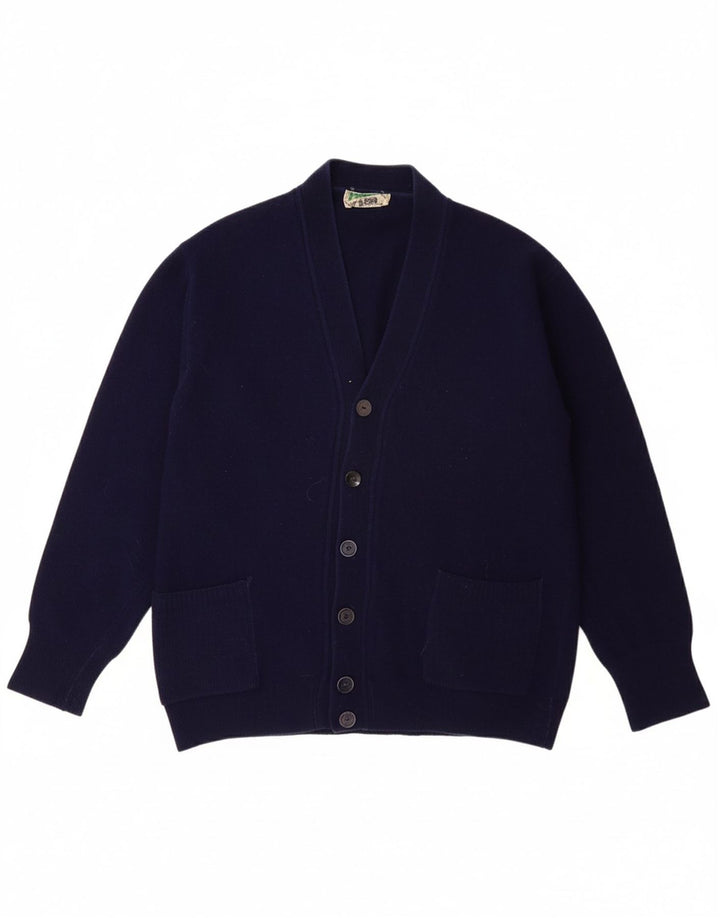 Suéter cardigã masculino BENETTON 13-14 anos lã azul marinho