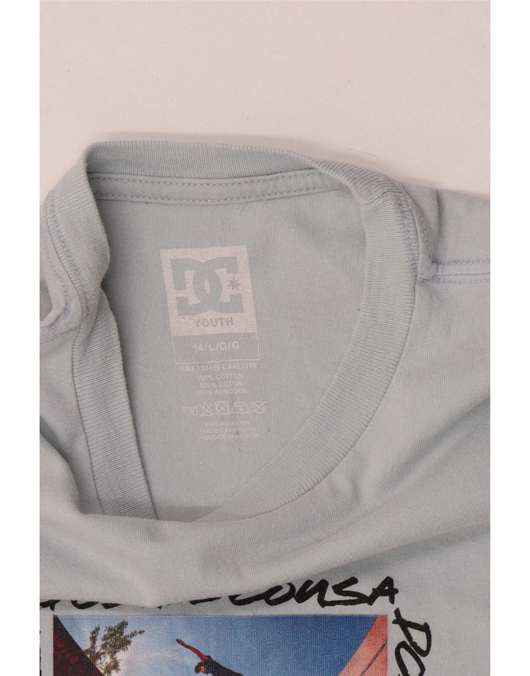 Camiseta gráfica DC Boys Top 13-14 anos grande algodão cinza