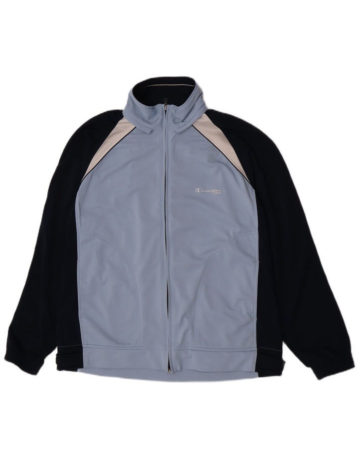 Jaqueta masculina Champion de poliéster grande colorblock azul