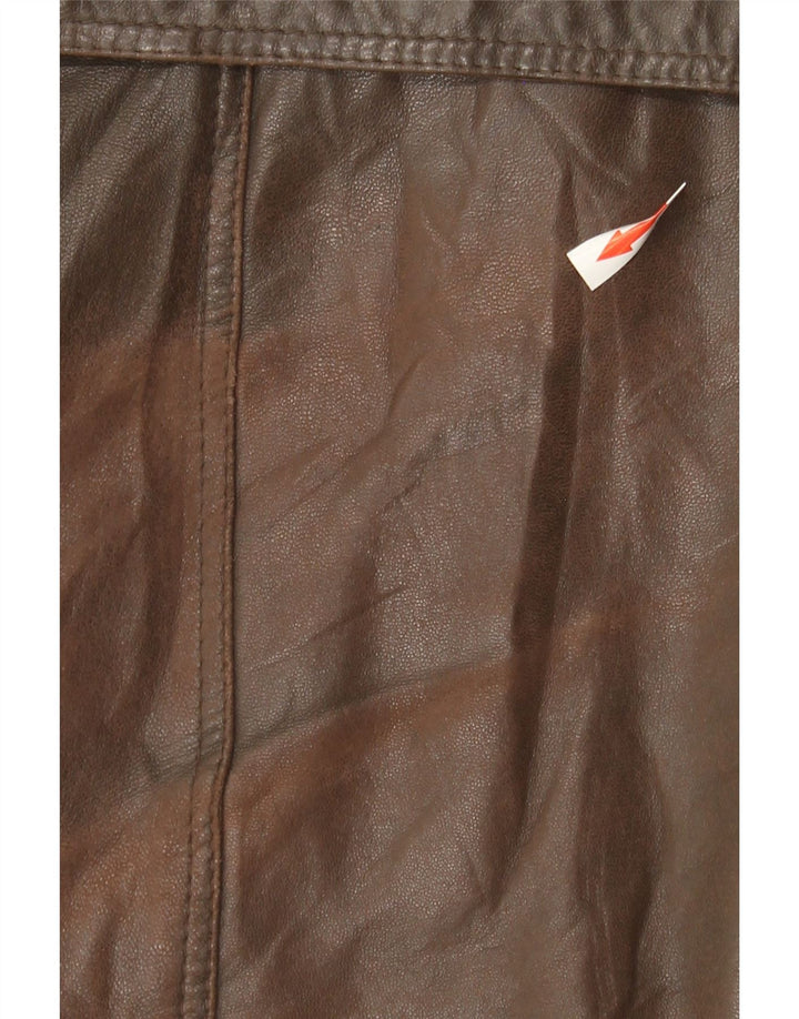 Jaqueta de couro masculina vintage IT 52 XL couro marrom