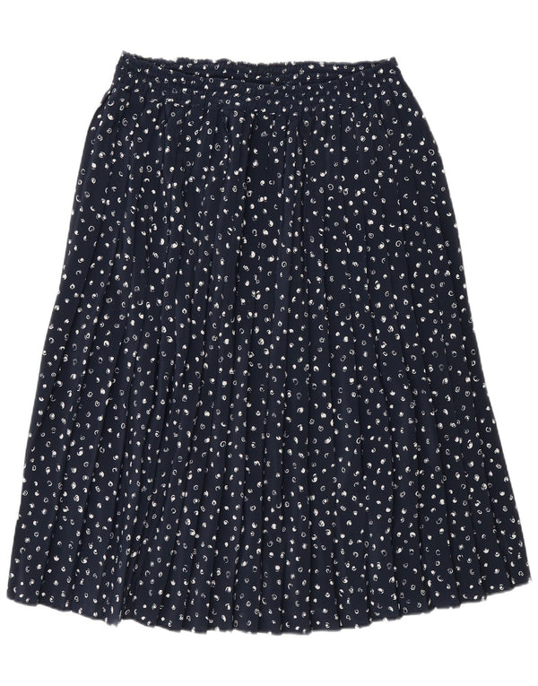 Saia vintage feminina plissada linha A W32 grande azul marinho manchado