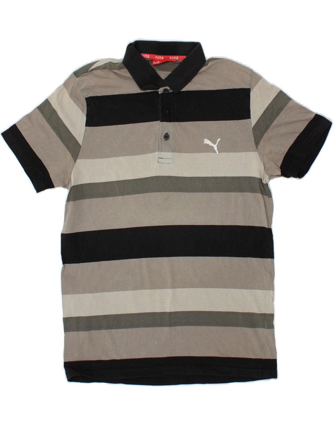 Camisa polo masculina PUMA listrada cinza médio
